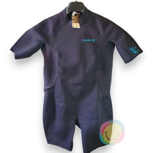 NWT Olaian Decathlon Wetsuit Womens XL Surf Shorty 1.5mm Warm Water Black NEW